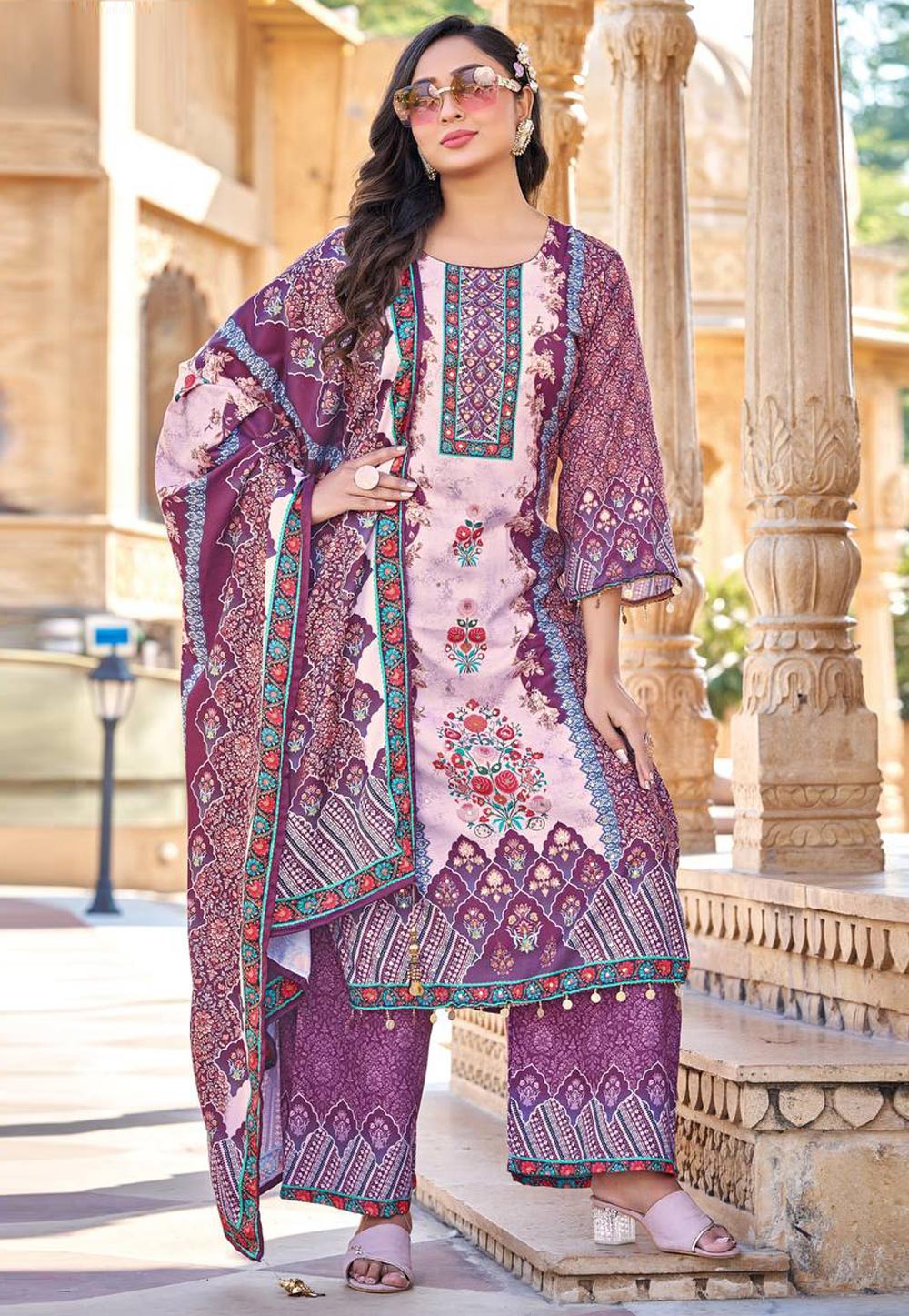 strapless open back dress Pink Pakistani Outfit Wear Sharara Dress