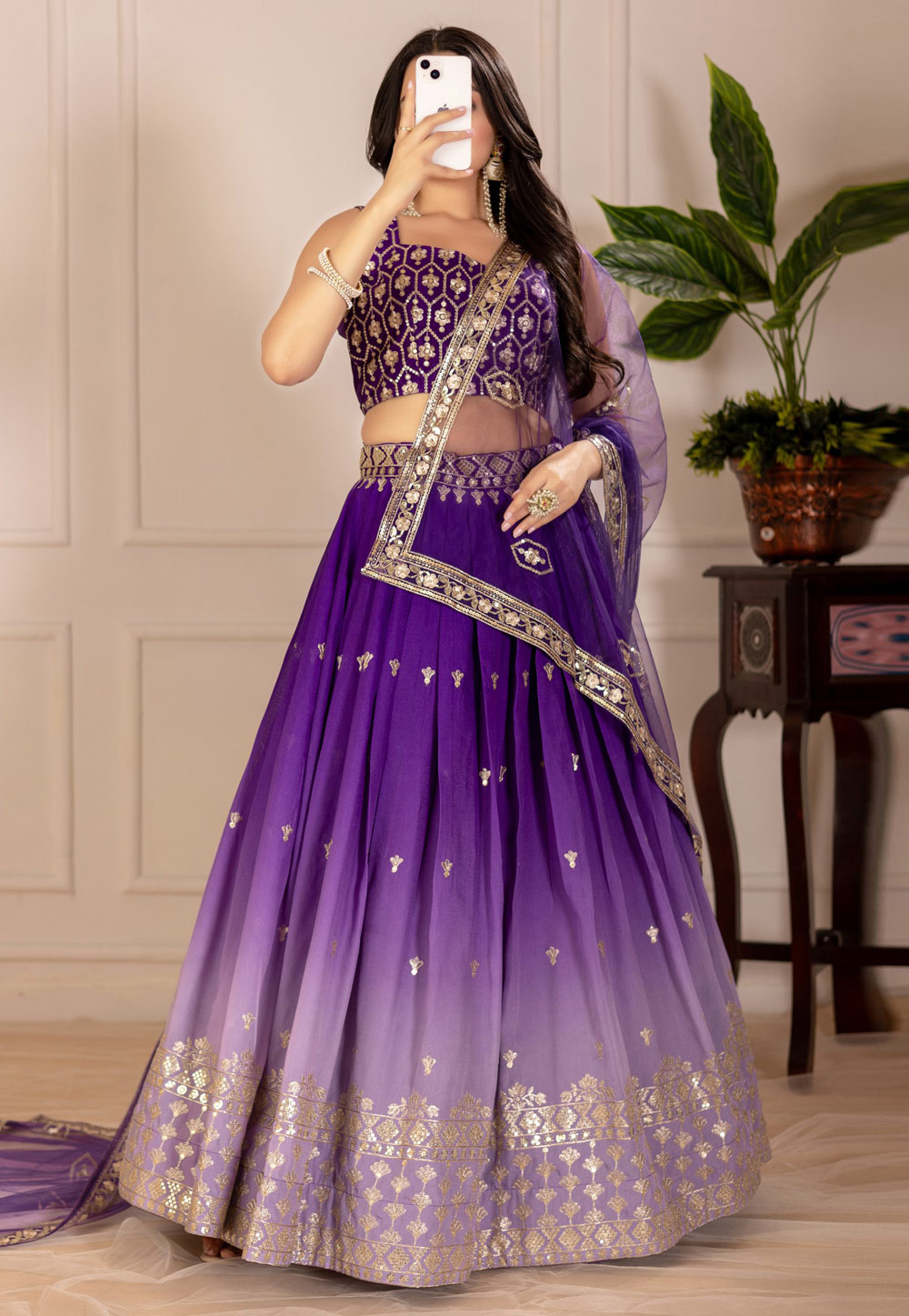 Purple Shimmer Lehenga Choli 311223