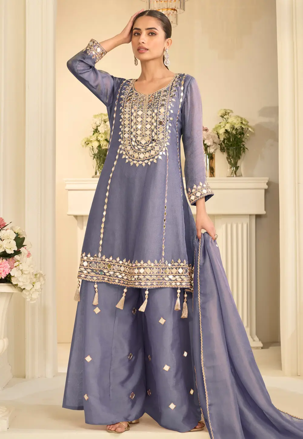 Purple Shimmer Pakistani Suit 333790