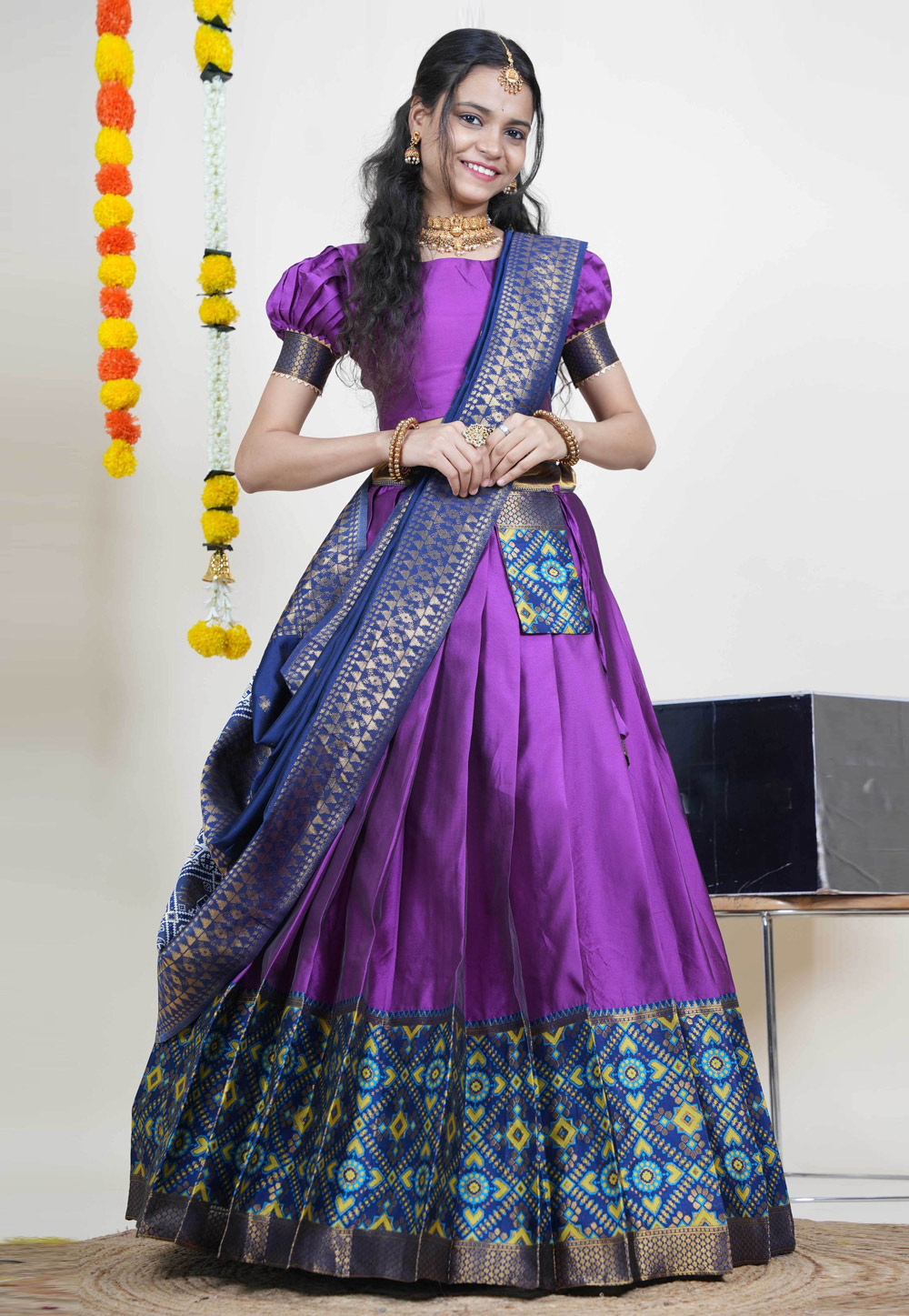 Purple Silk Circular Lehenga Choli 312547