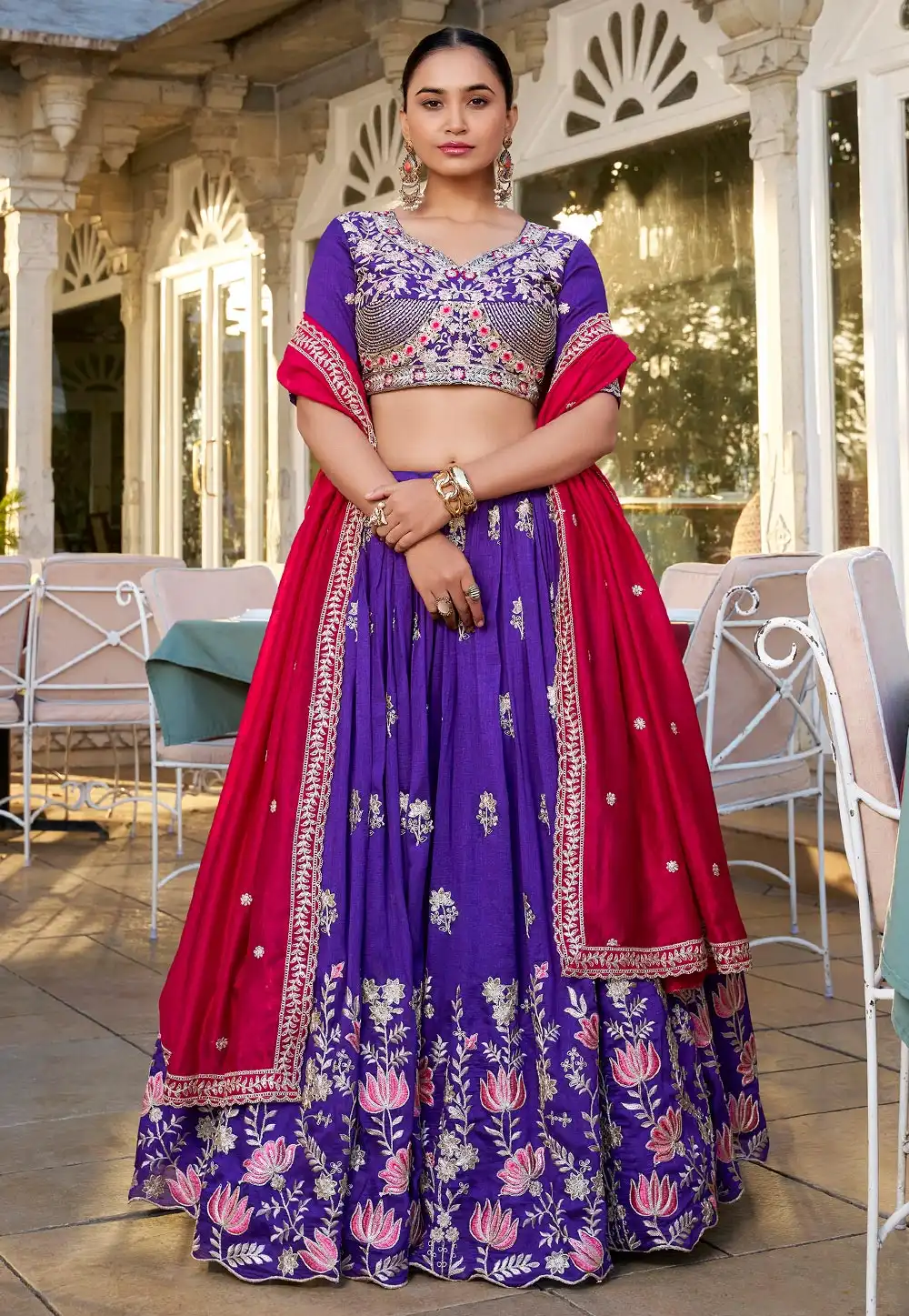 Purple Silk Circular Lehenga Choli 309943