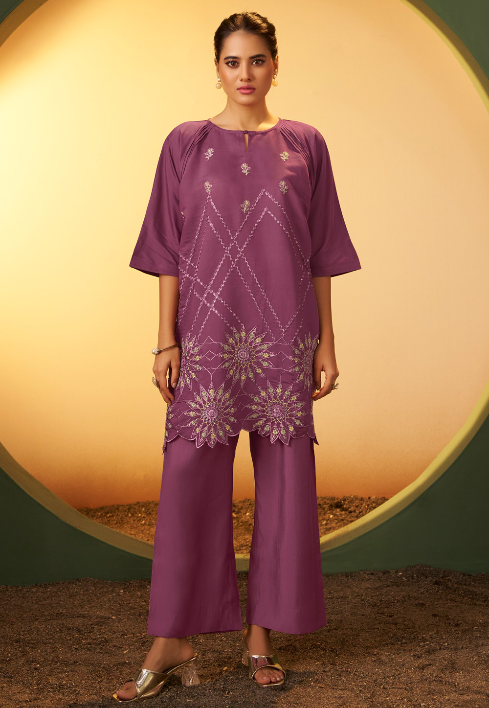 Purple Silk Co-Ords Set 322696