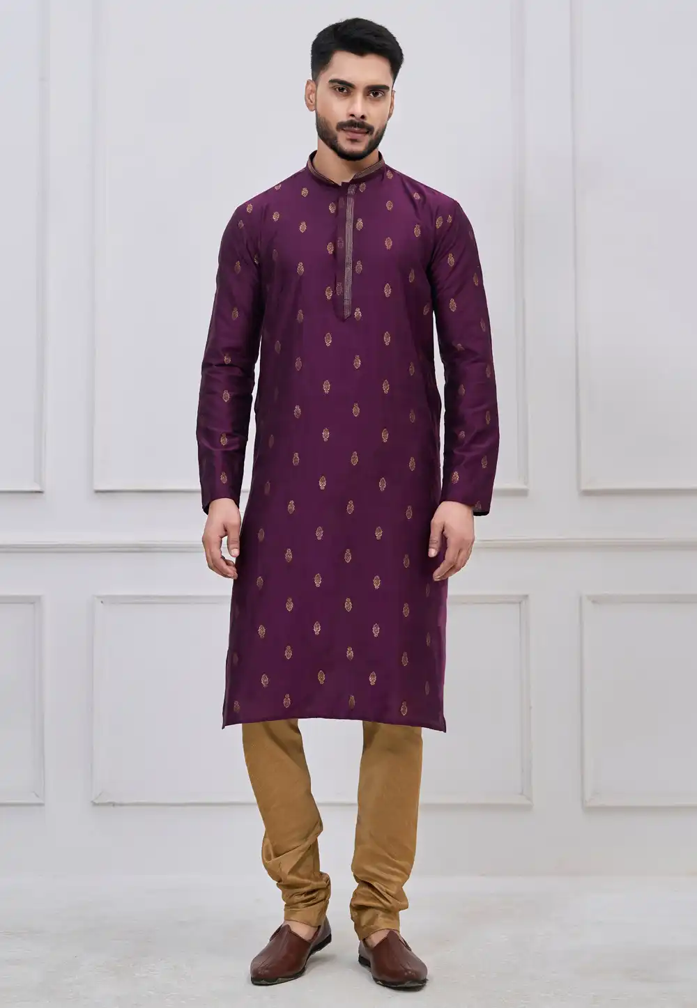 Purple Silk Kurta Pajama 325174