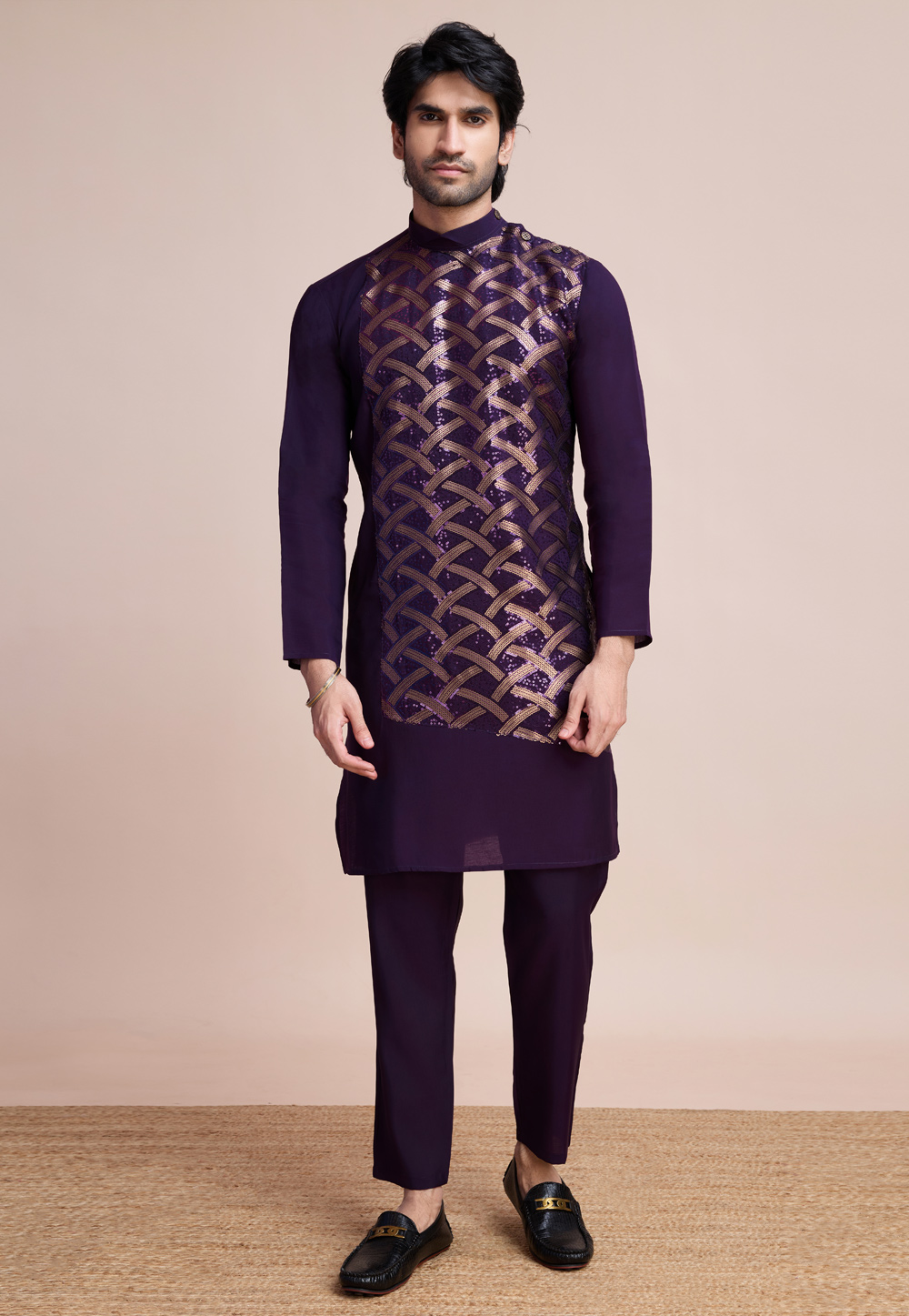 Purple Silk Kurta Pajama 311678
