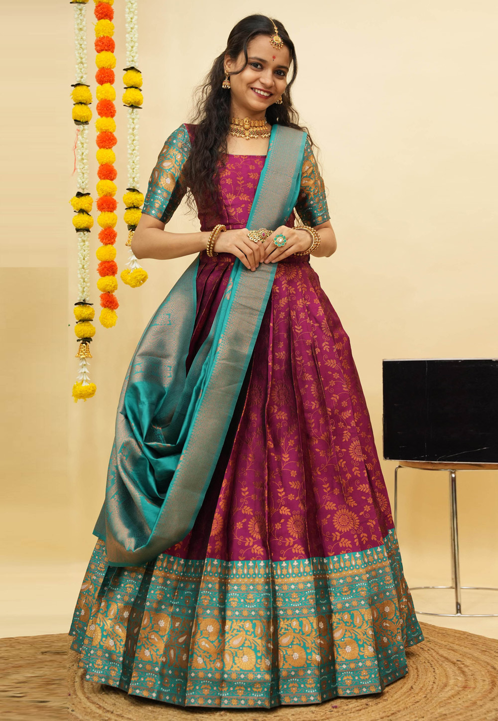 Purple Silk Lehenga Choli 312543