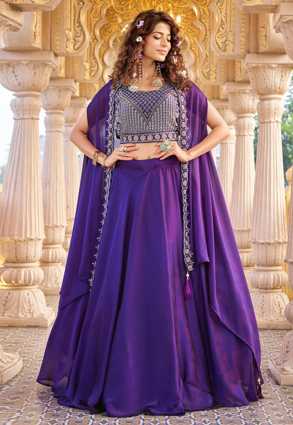 Purple Silk Lehenga Choli 323245