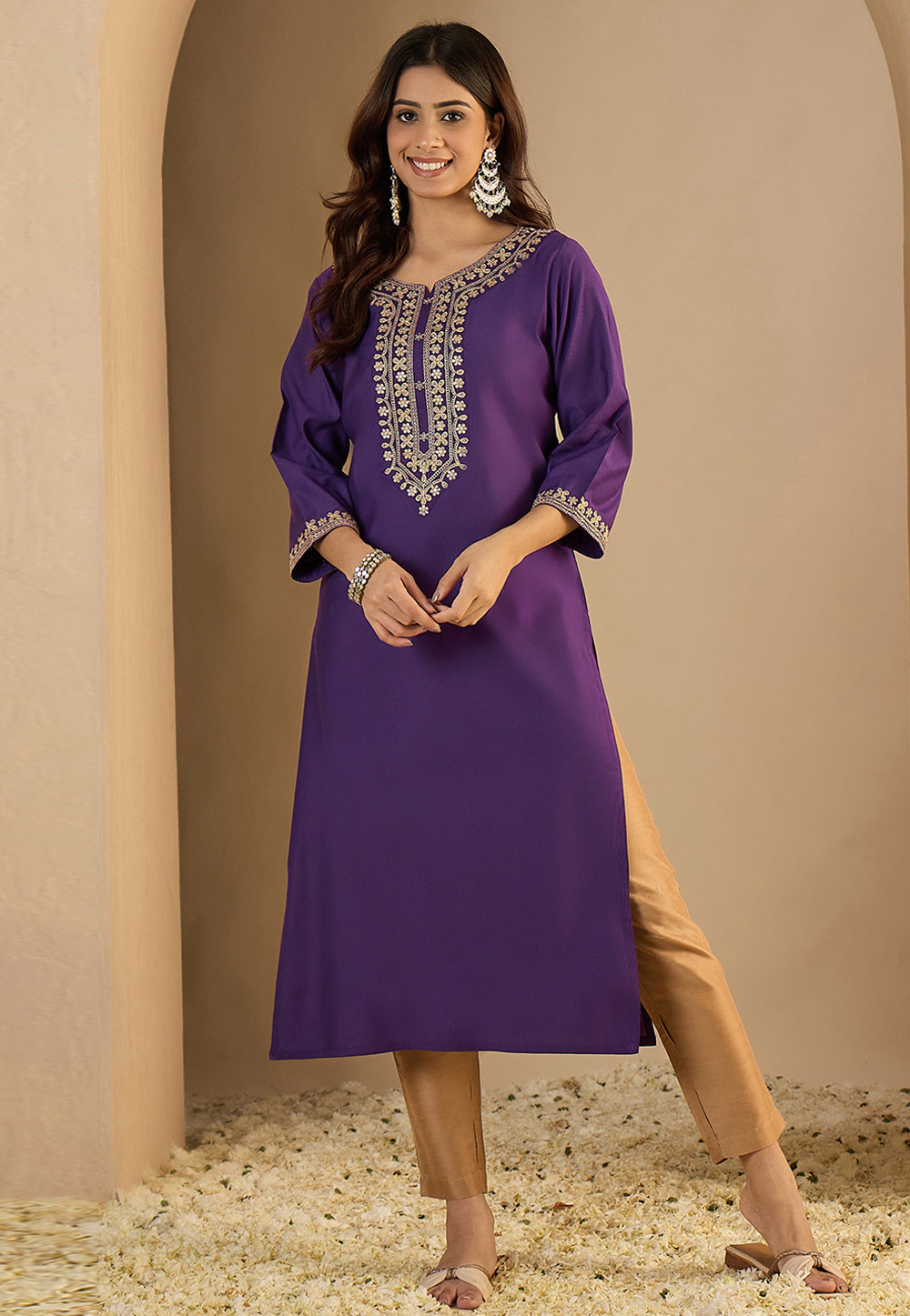 Purple Silk Long Tunic 325212
