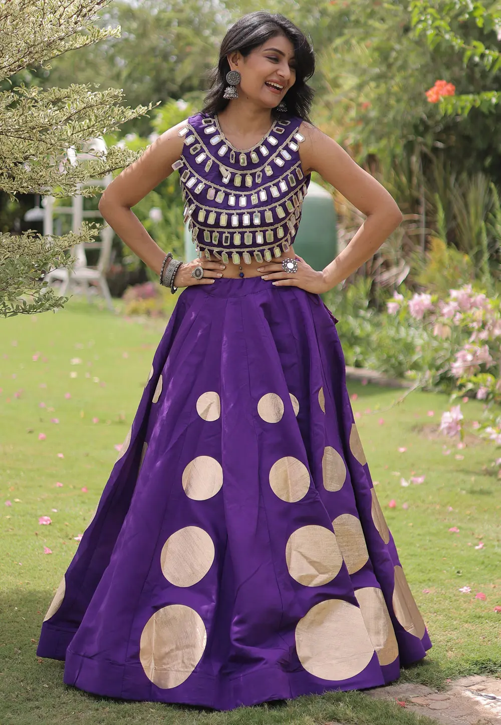 Purple Silk Navratri Chaniya Choli 331594