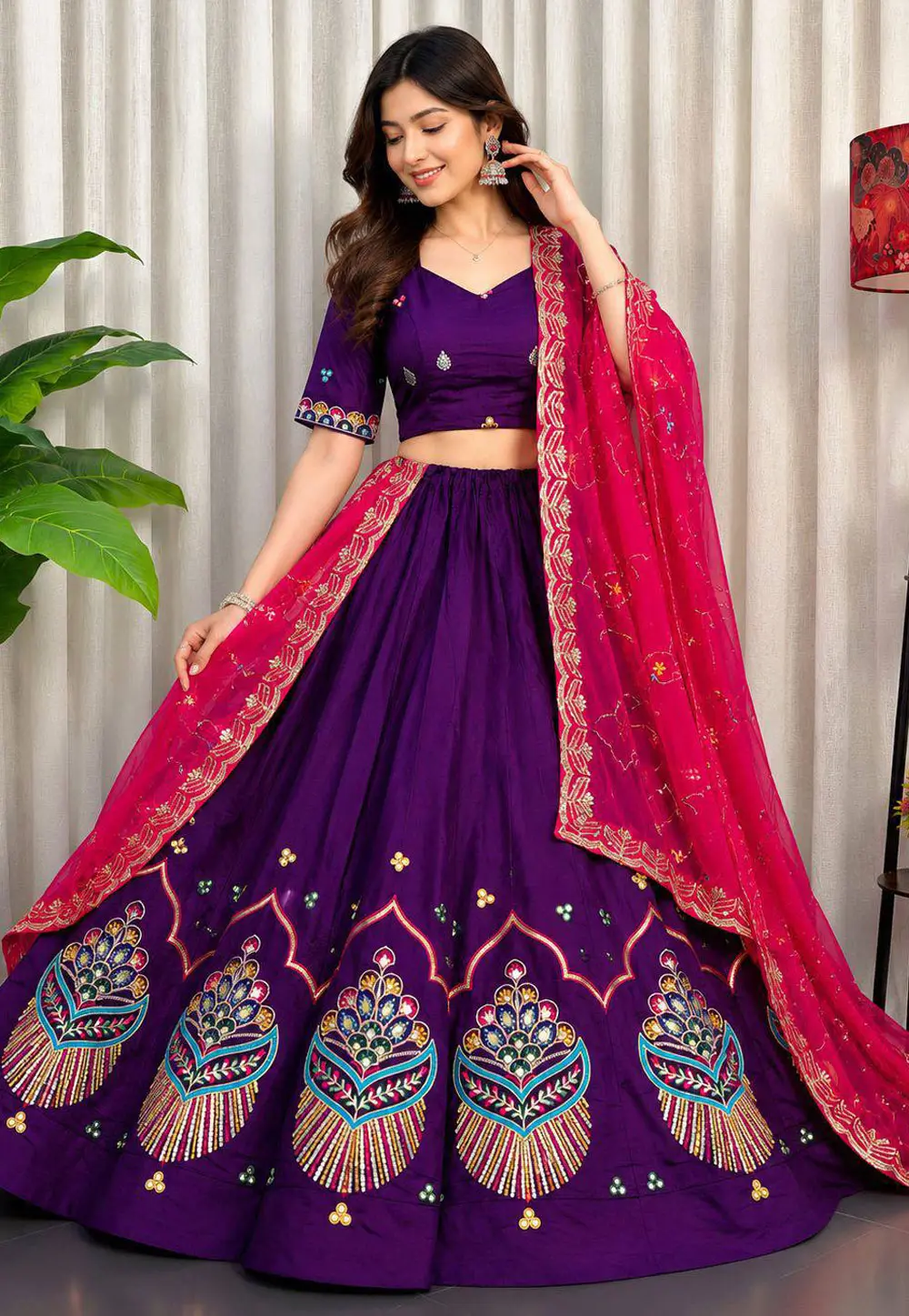 Purple Silk Navratri Chaniya Choli 332500