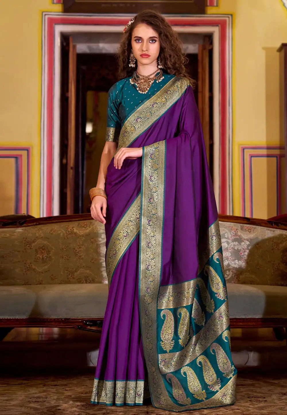 Purple Silk Paithani Saree 316987