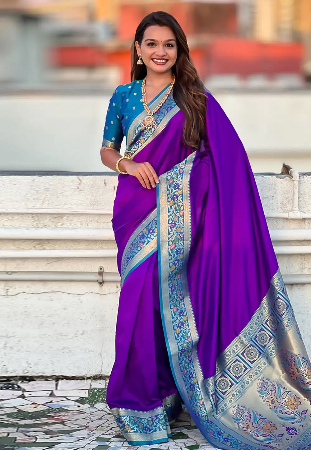 Purple Silk Paithani Saree 326696