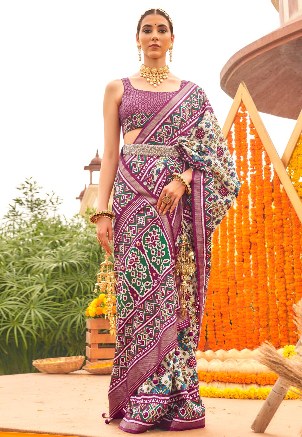 Purple Silk Patola Saree 284797