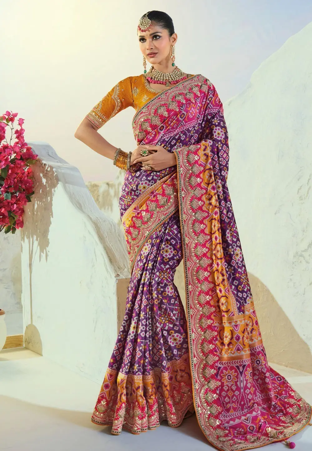 Purple Silk Patola Saree 337036