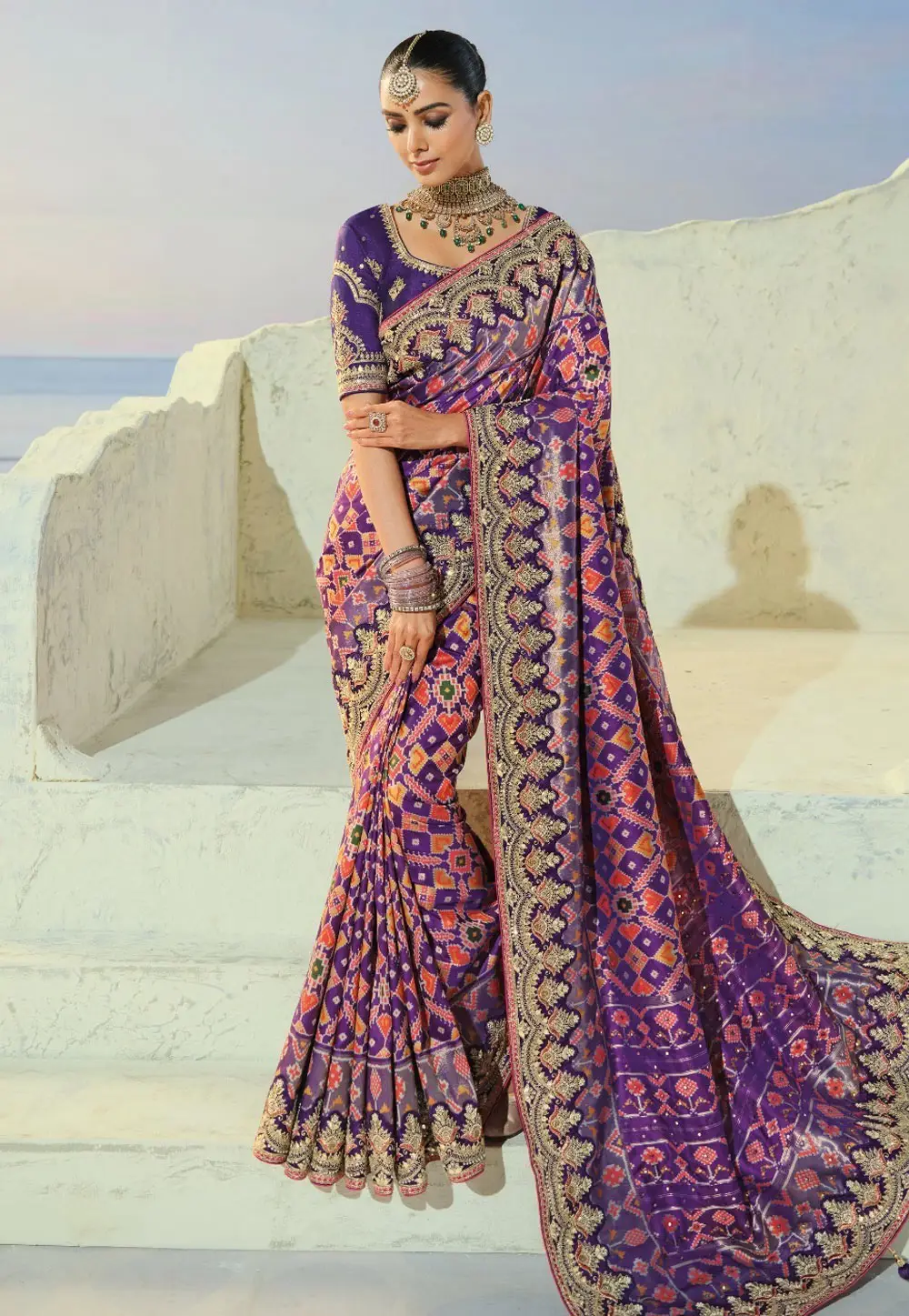 Purple Silk Patola Saree 337040