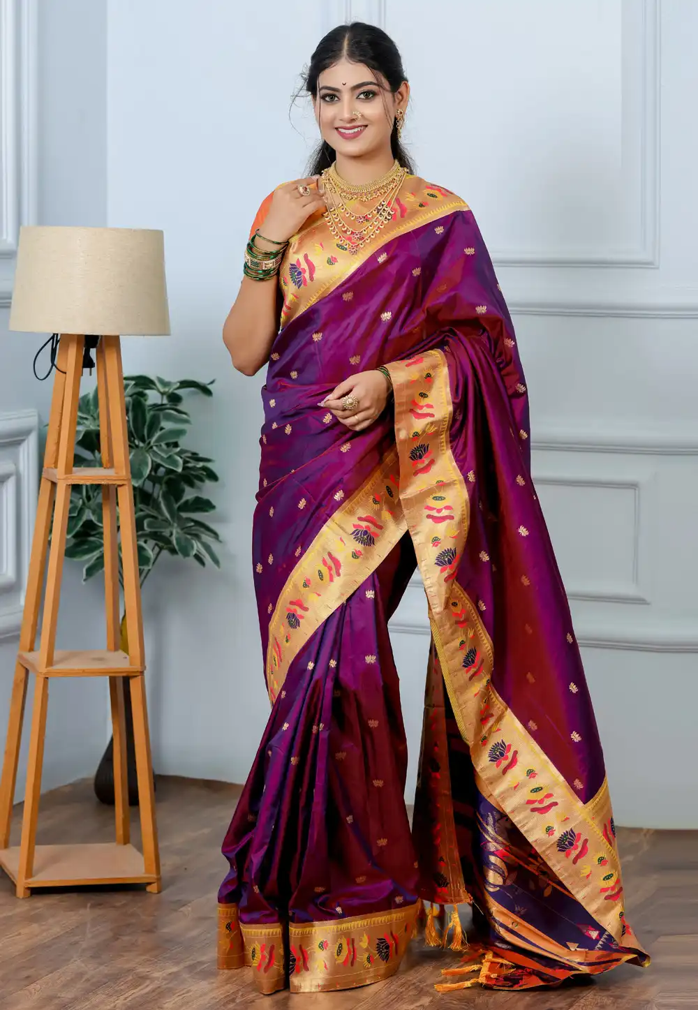 Purple Silk Saree With Blouse 328084