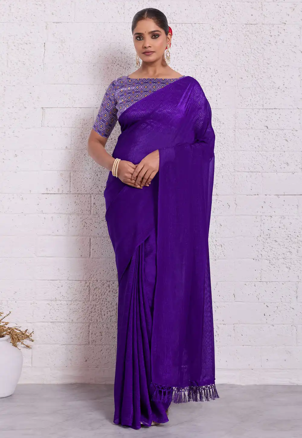Purple Silk Saree With Blouse 326360