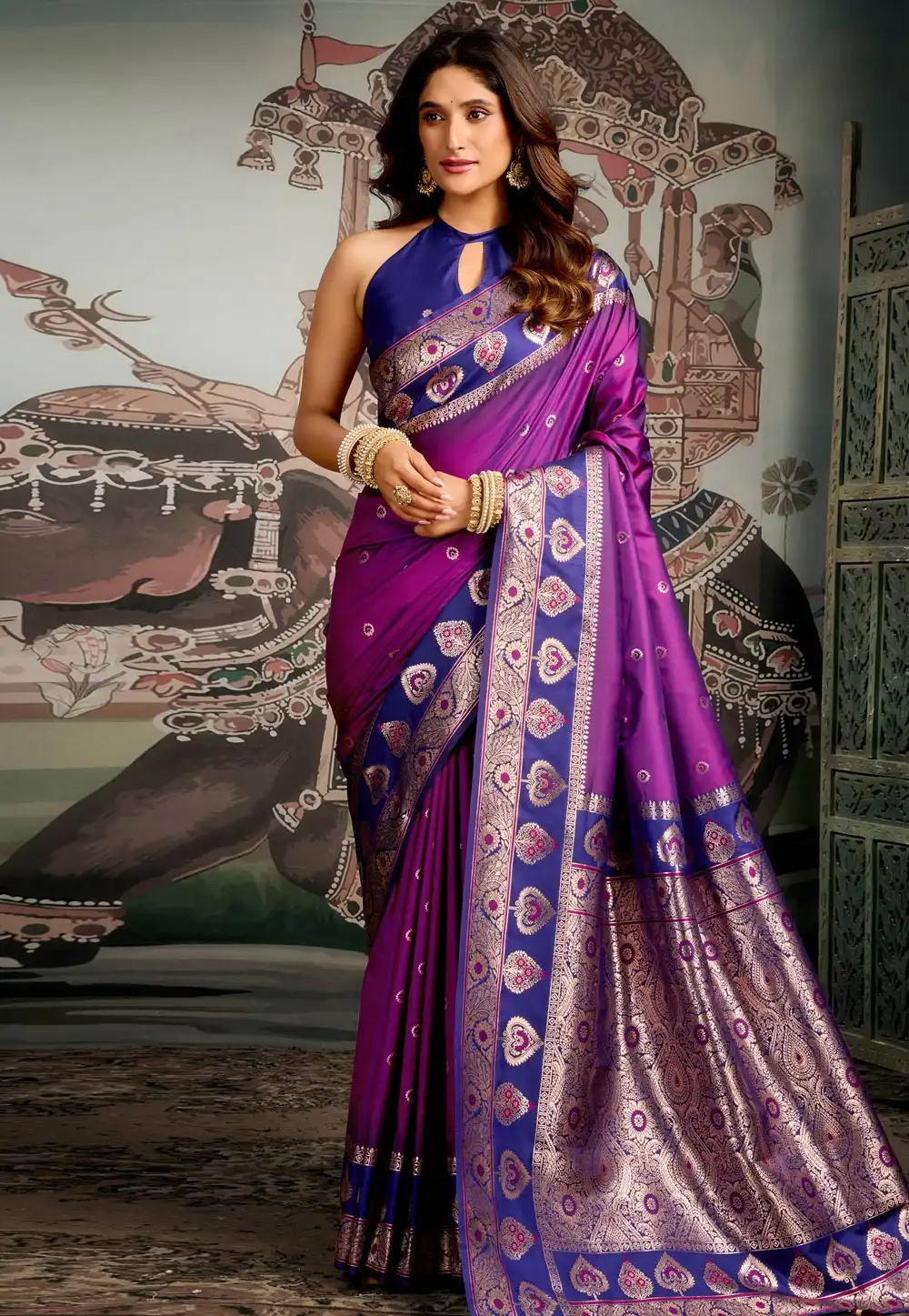 Purple Silk Saree With Blouse 317928