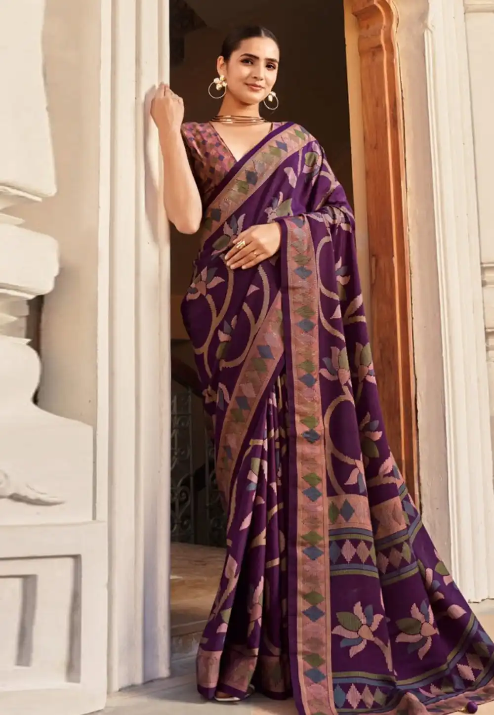 Purple Silk Saree With Blouse 319868