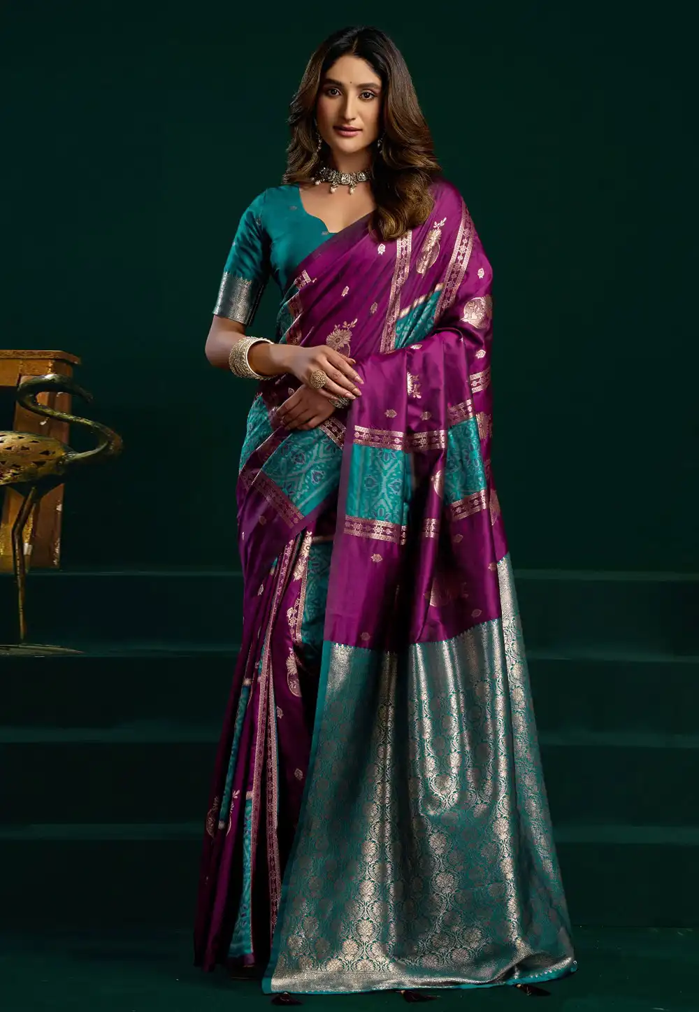 Purple Silk Saree With Blouse 327366