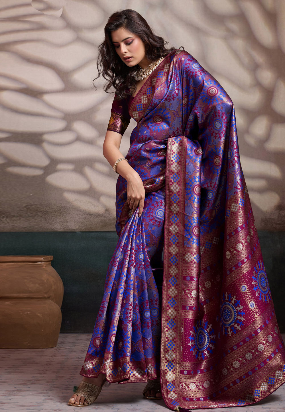 Purple Silk Saree With Blouse 327543