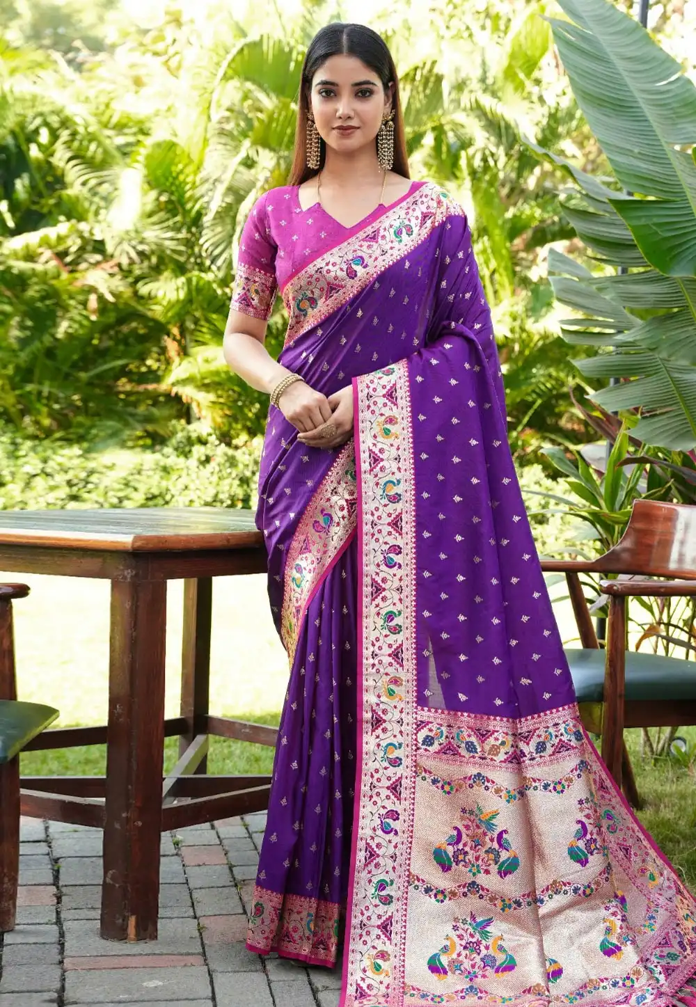 Purple Silk Saree With Blouse 327558