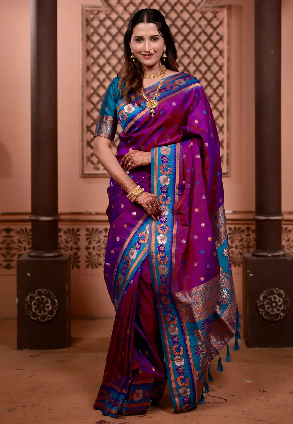 Purple Silk Saree With Blouse 327760