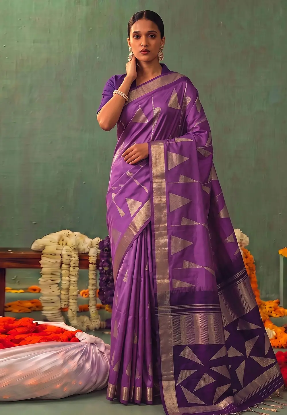Purple Silk Saree With Blouse 335145