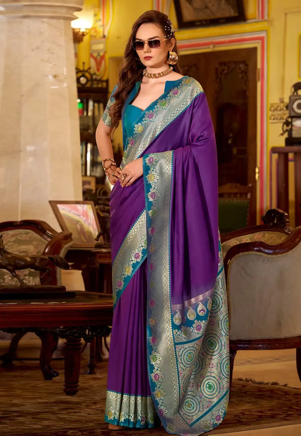 Purple Silk Saree With Blouse 326850
