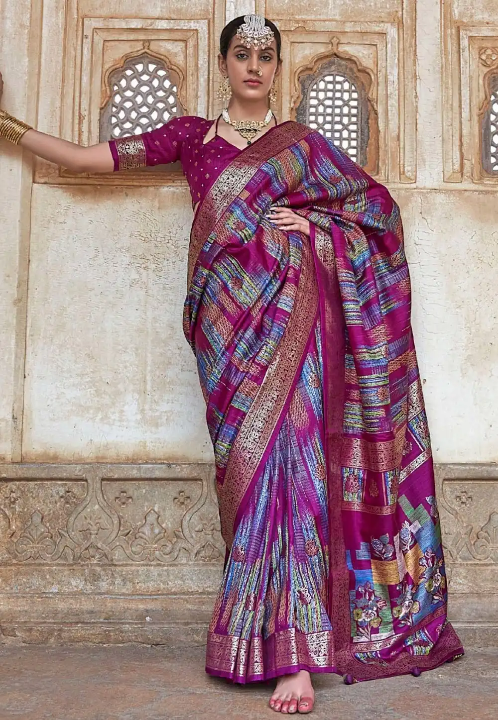 Purple Silk Saree With Blouse 318451