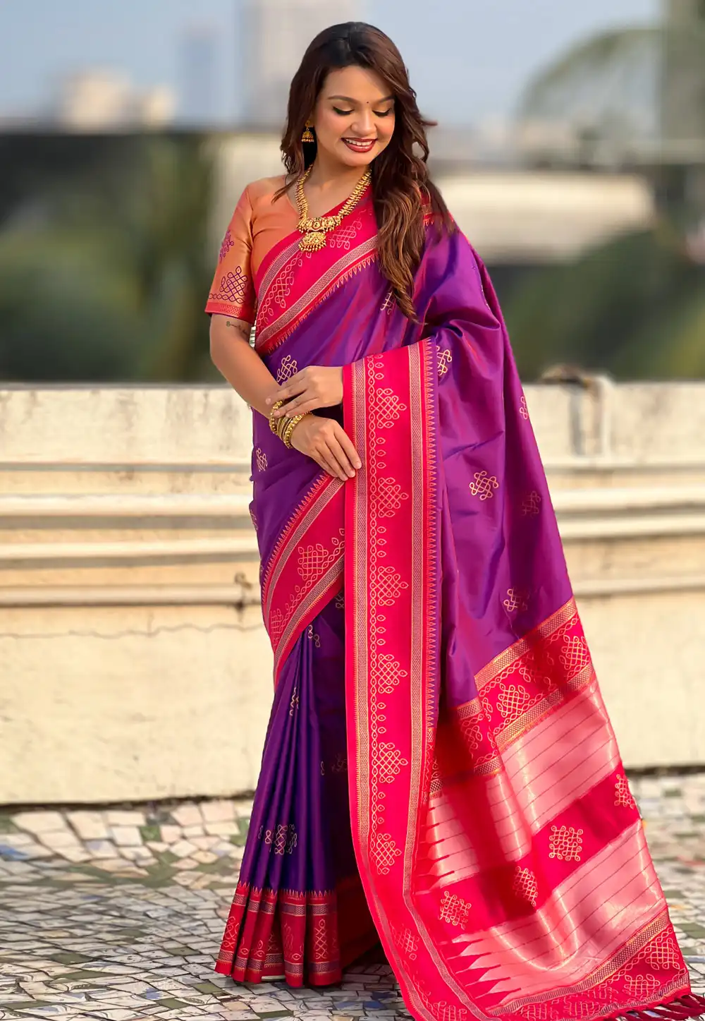 Purple Silk Saree With Blouse 321070