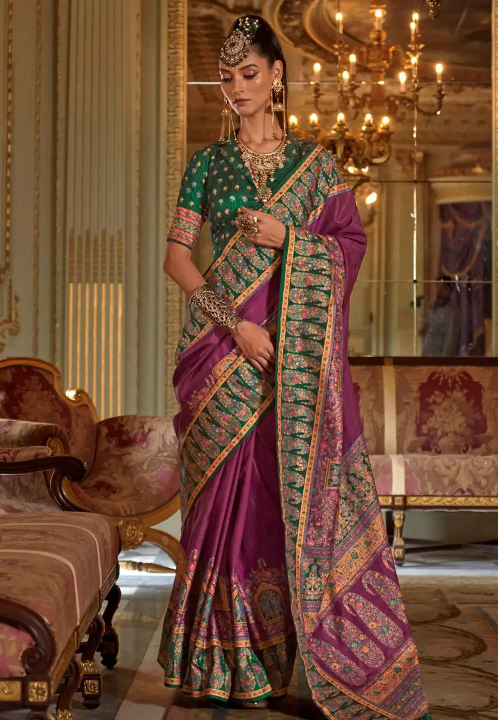 Purple Silk Saree With Blouse 319225