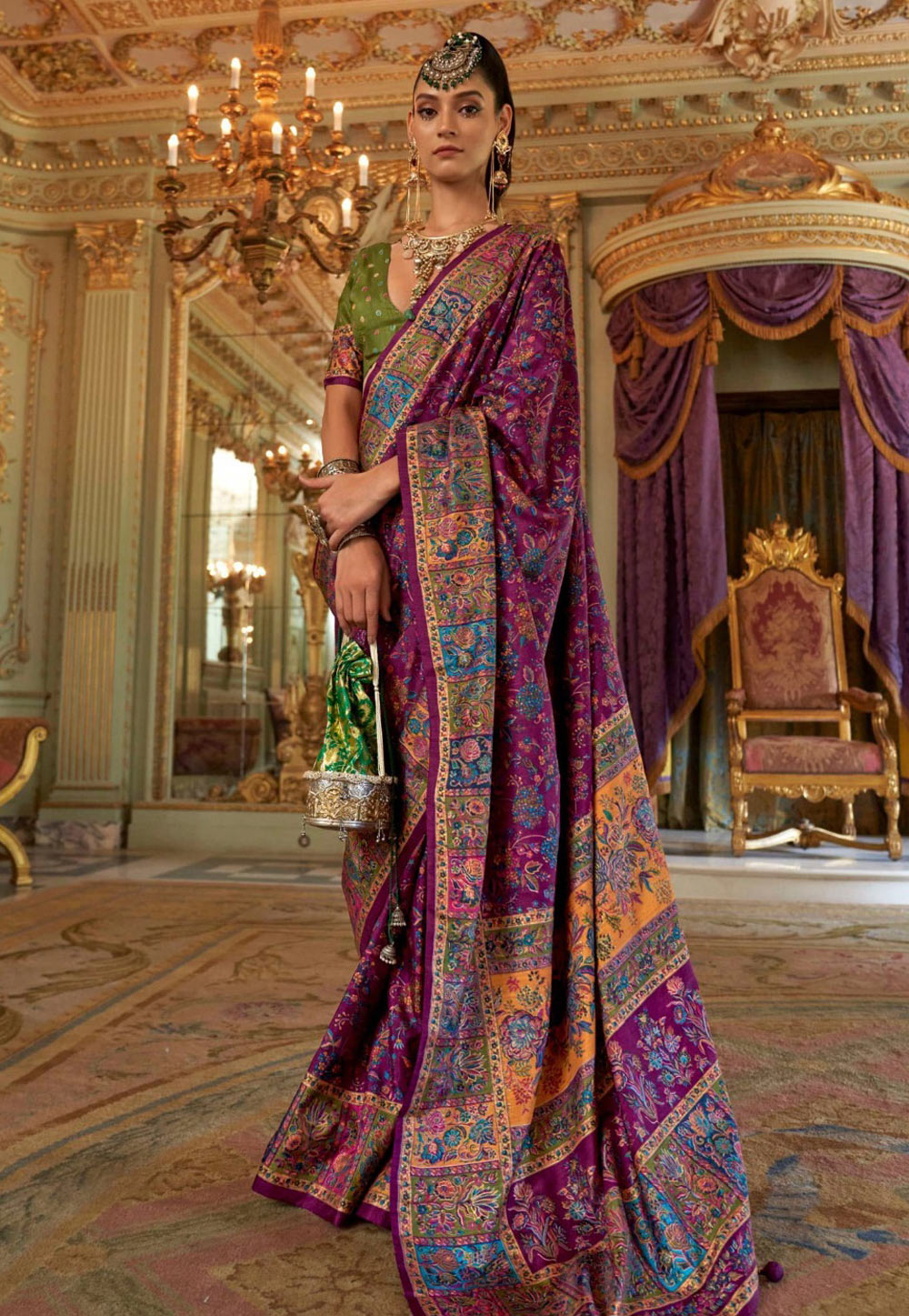 Purple Silk Saree With Blouse 322122