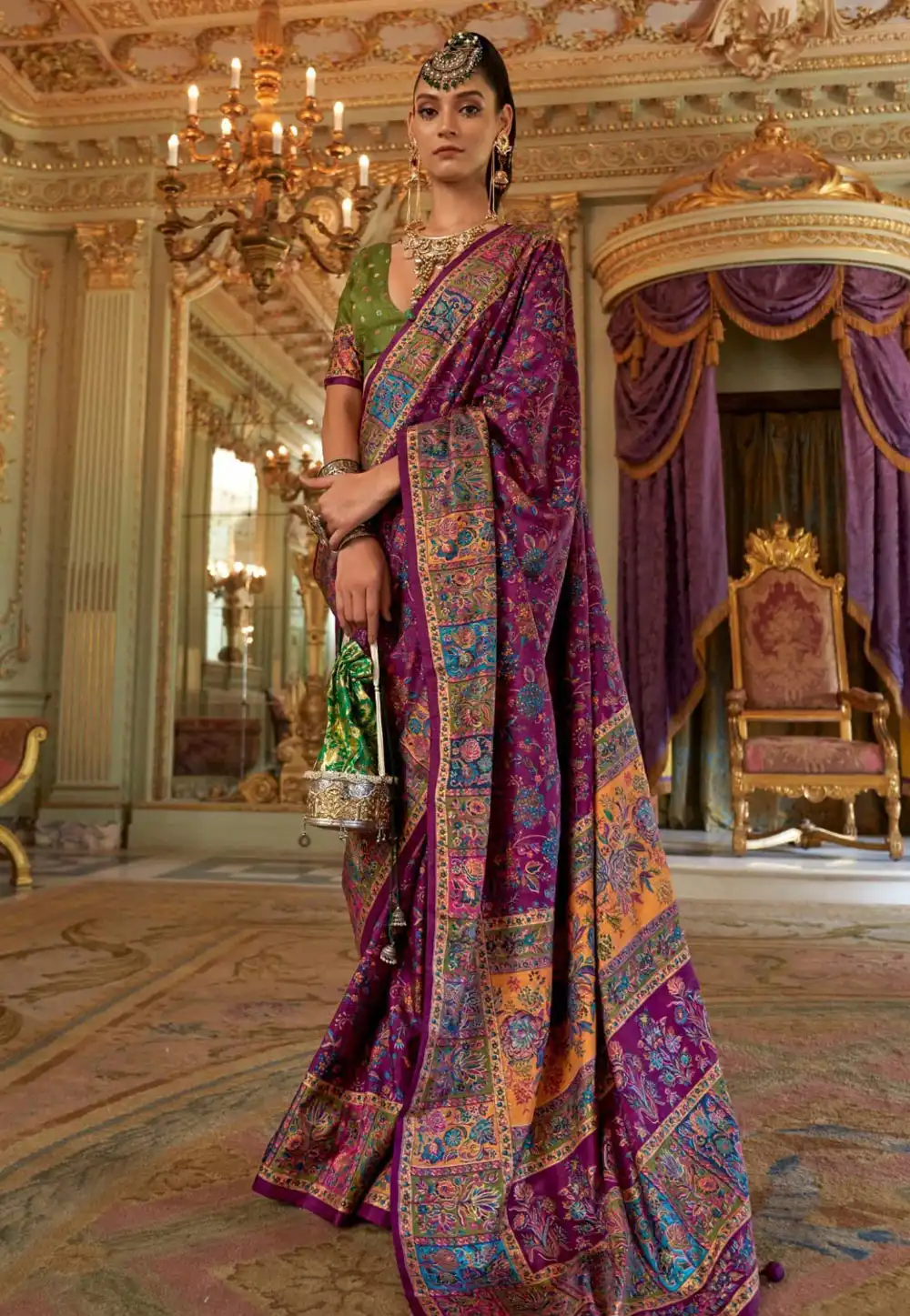 Purple Silk Saree With Blouse 322122