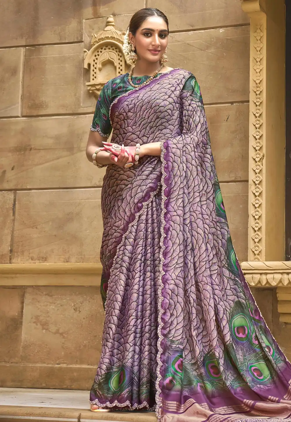 Purple Silk Saree With Blouse 291324