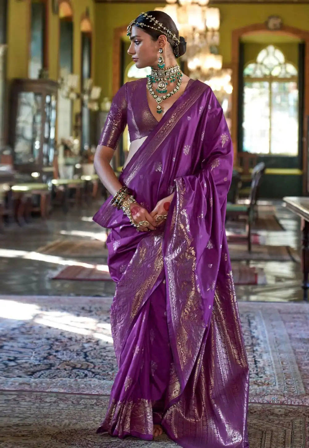 Purple Silk Saree With Blouse 325880