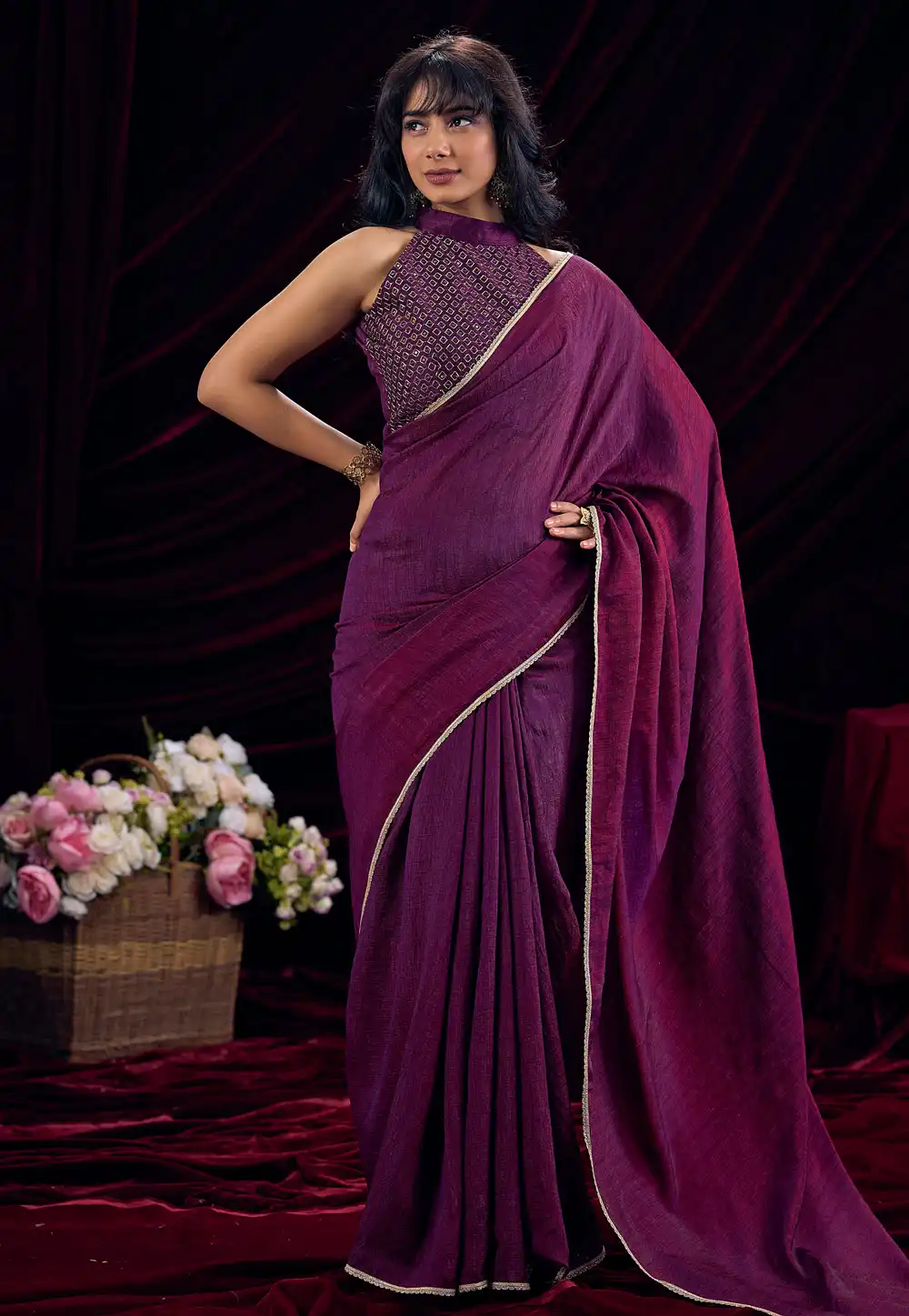 Purple Silk Saree With Blouse 327867
