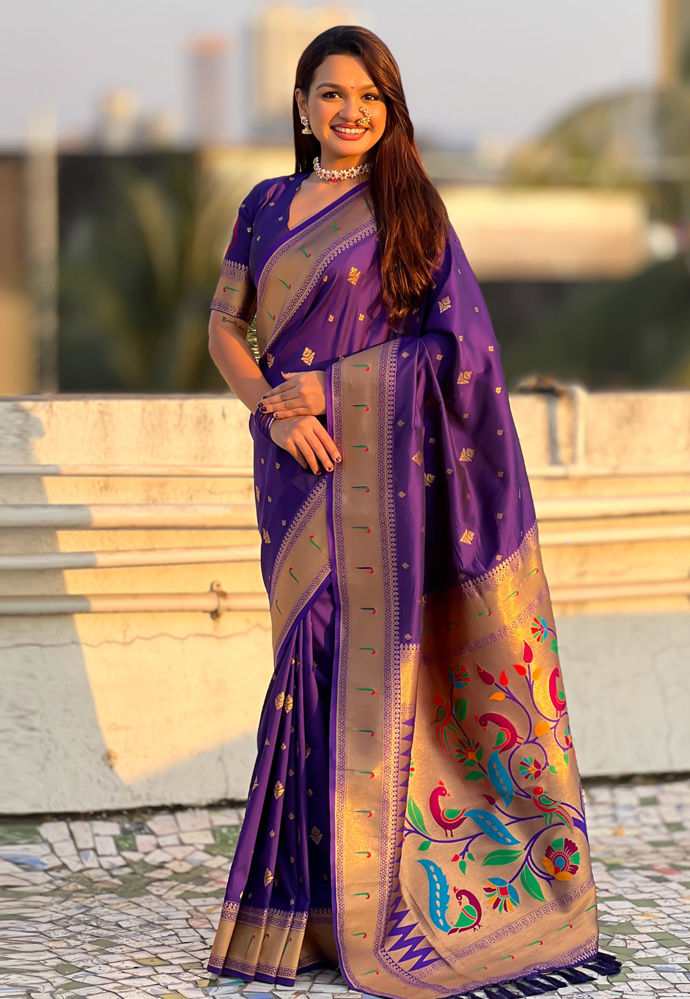 Purple Silk Saree With Blouse 323045