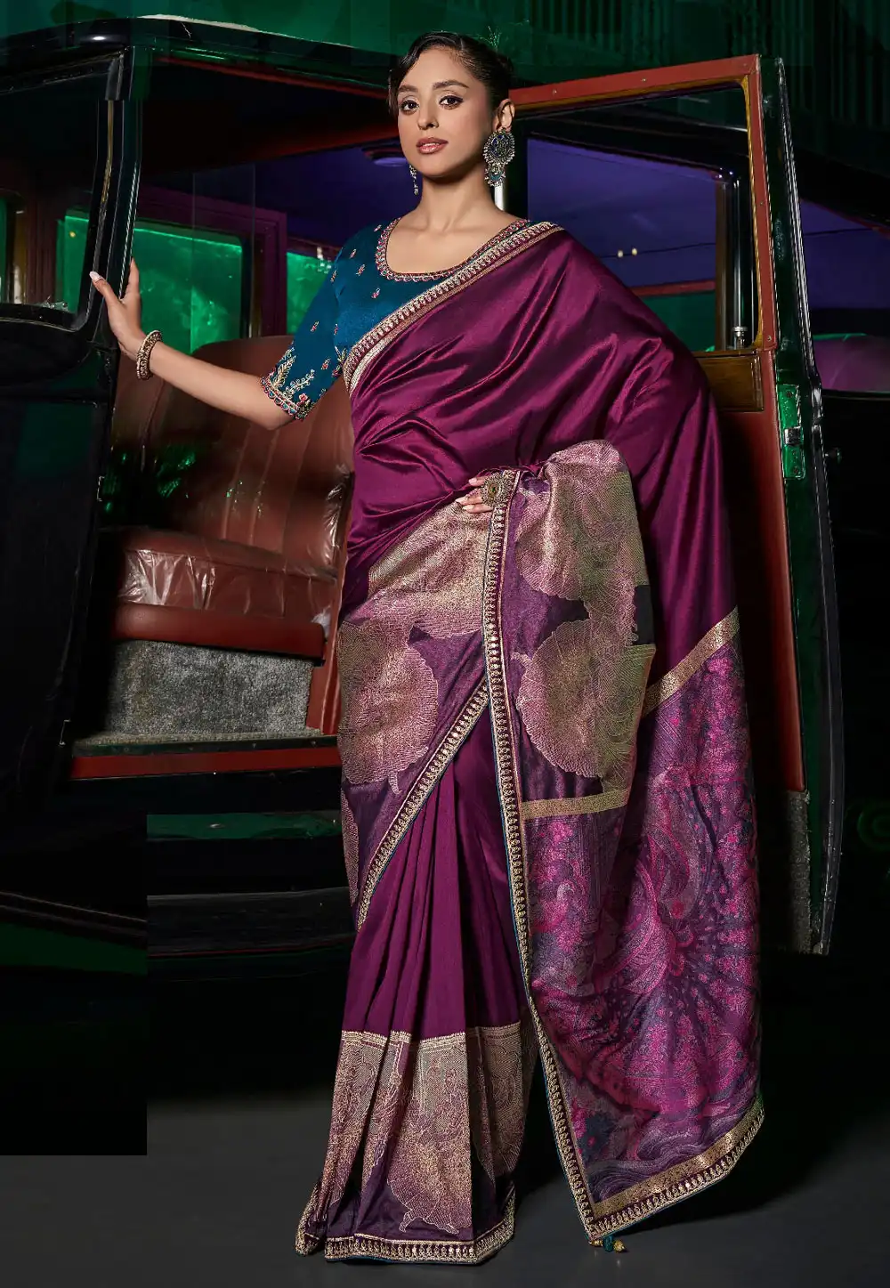 Purple Silk Saree With Blouse 313179