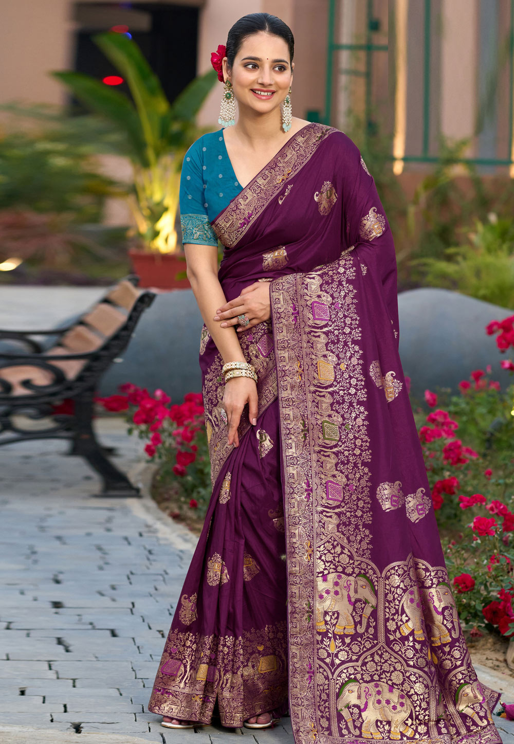 Purple Silk Saree With Blouse 308236