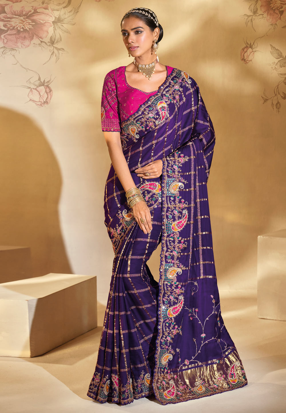 Purple Silk Saree With Blouse 318214