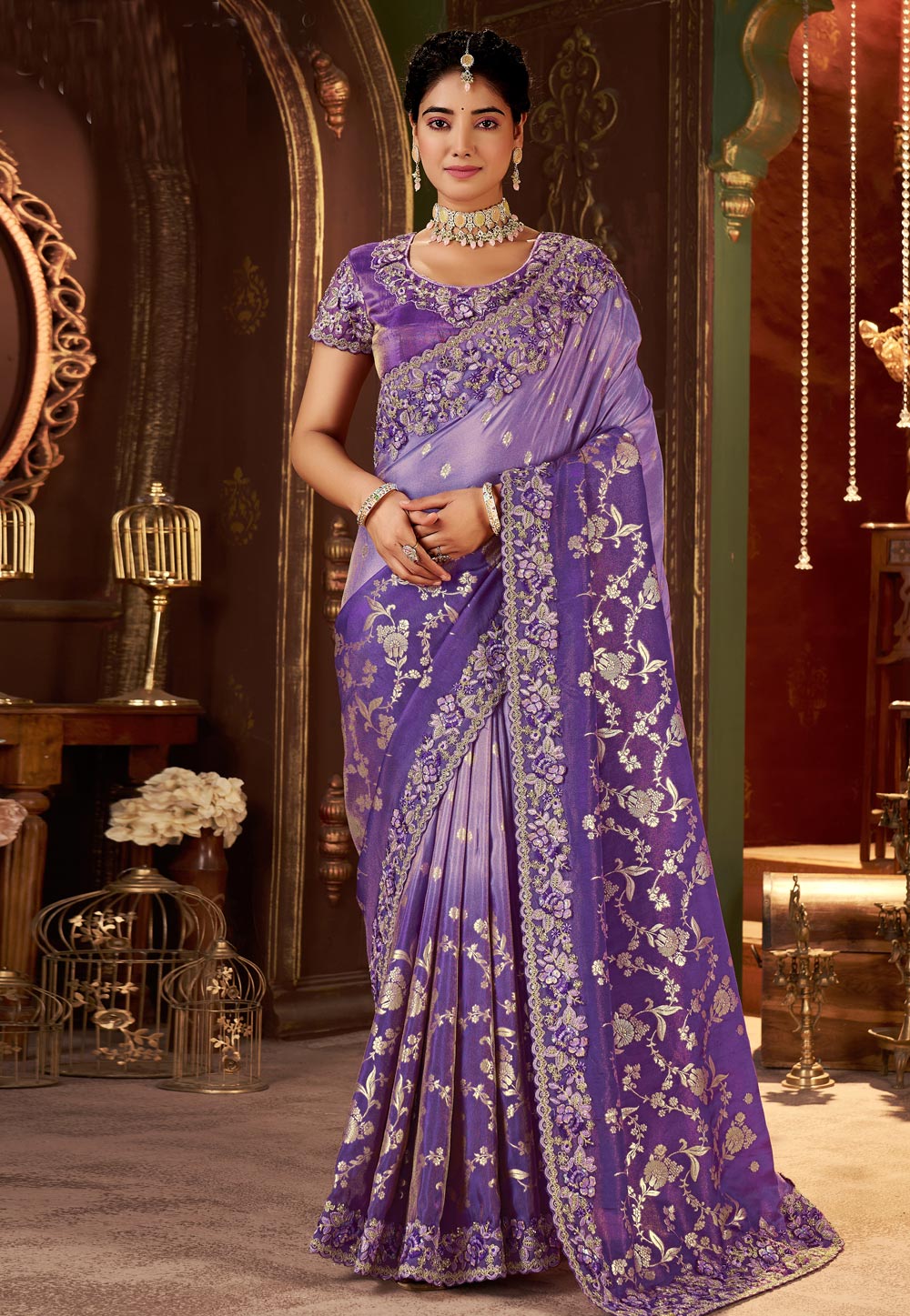 Purple Silk Saree With Blouse 321699