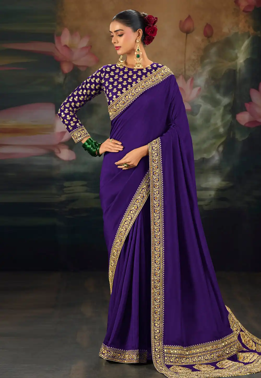 Purple Silk Saree With Blouse 325712