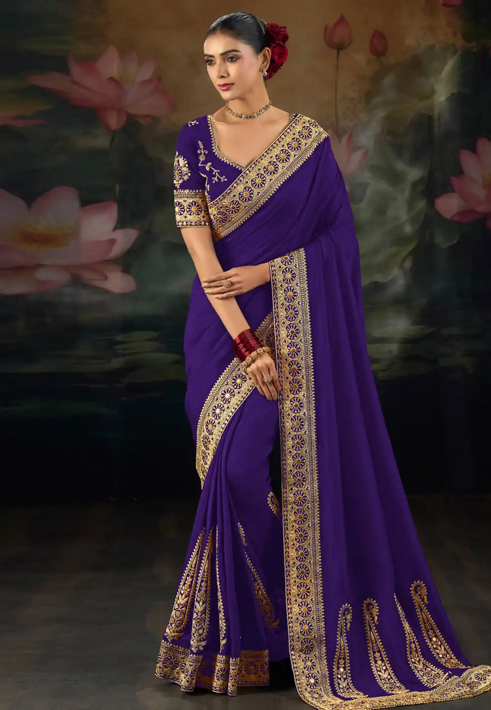 Purple Silk Saree With Blouse 325719