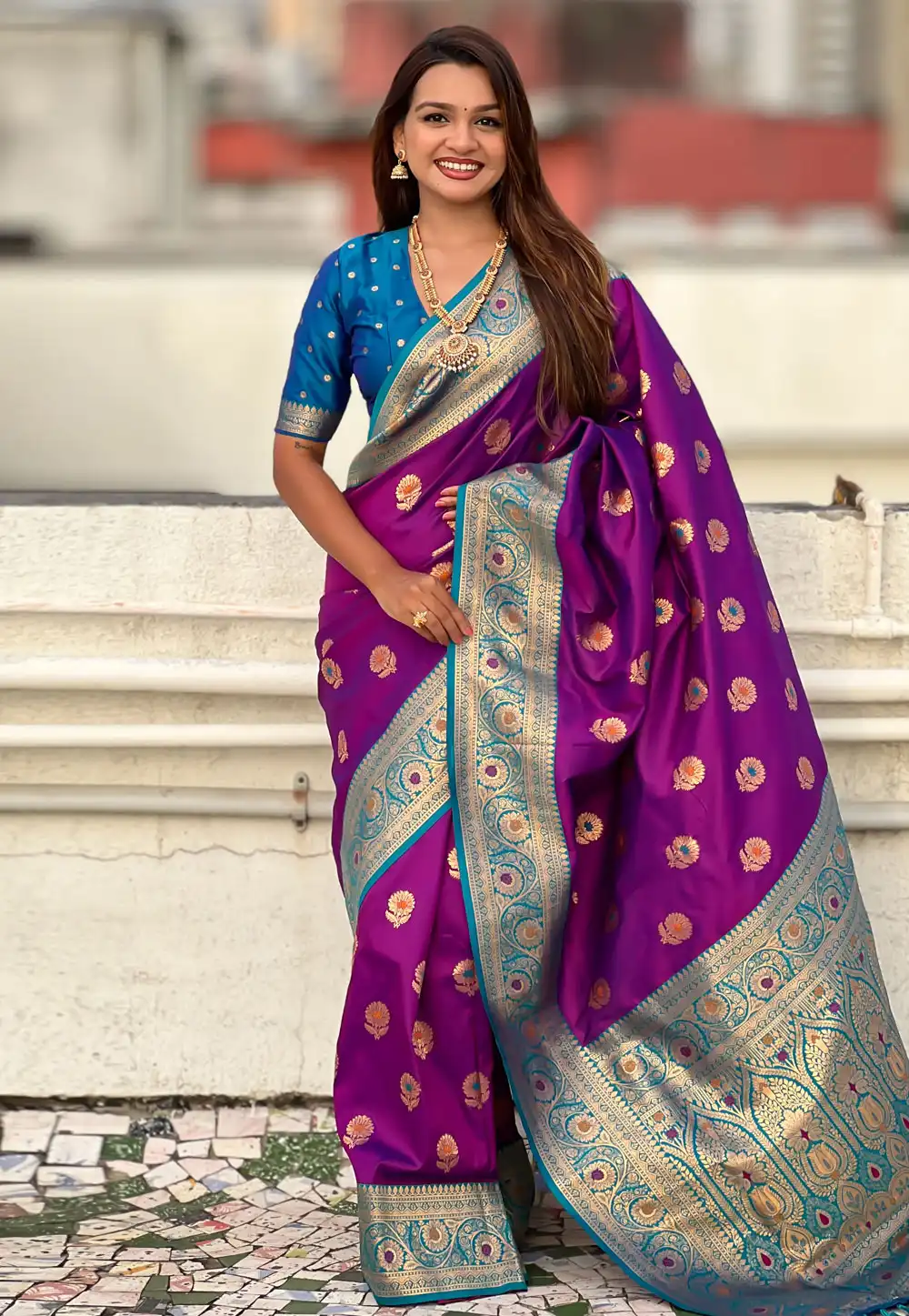 Purple Silk Saree With Blouse 311933