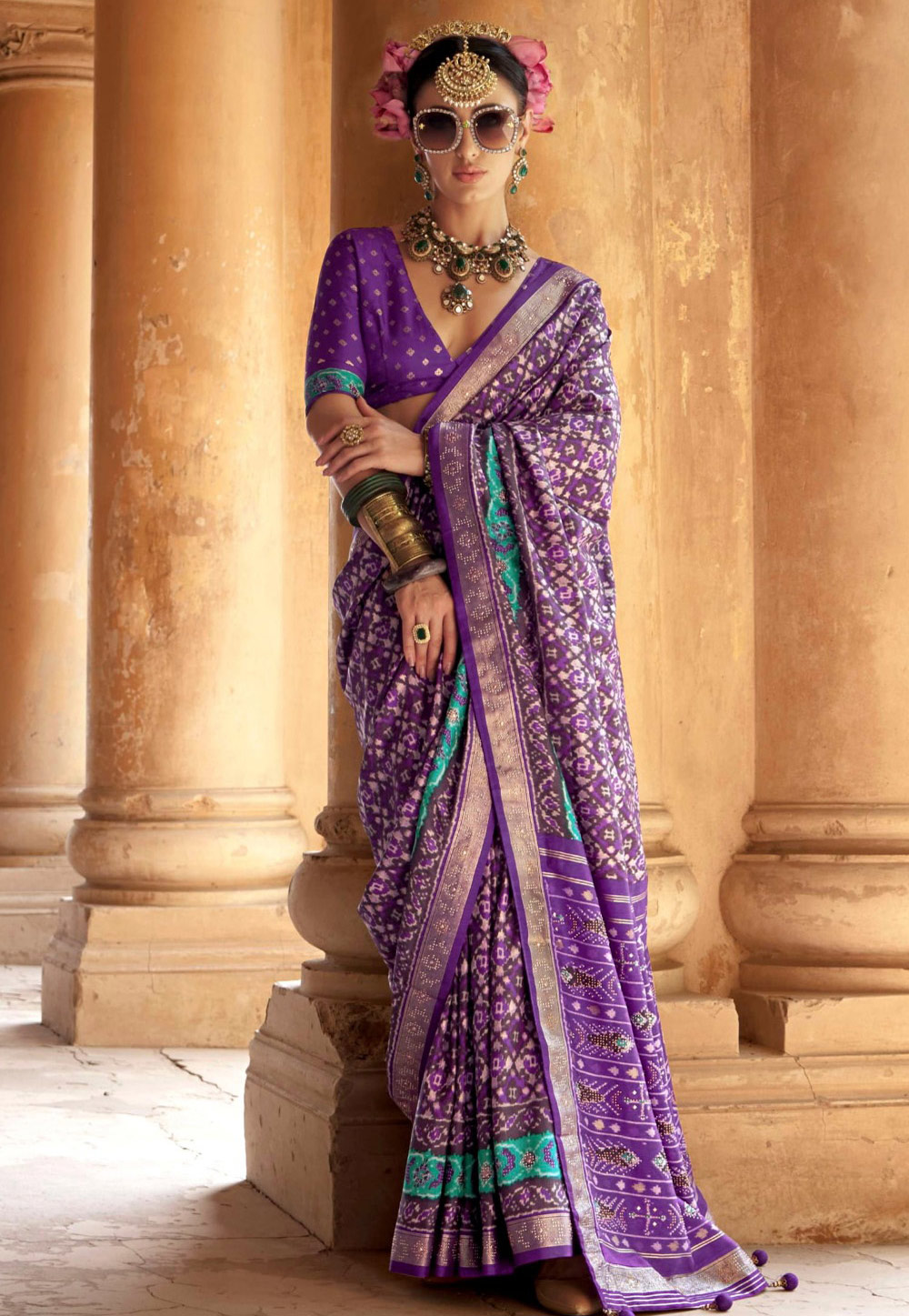 Purple Silk Saree With Blouse 309389
