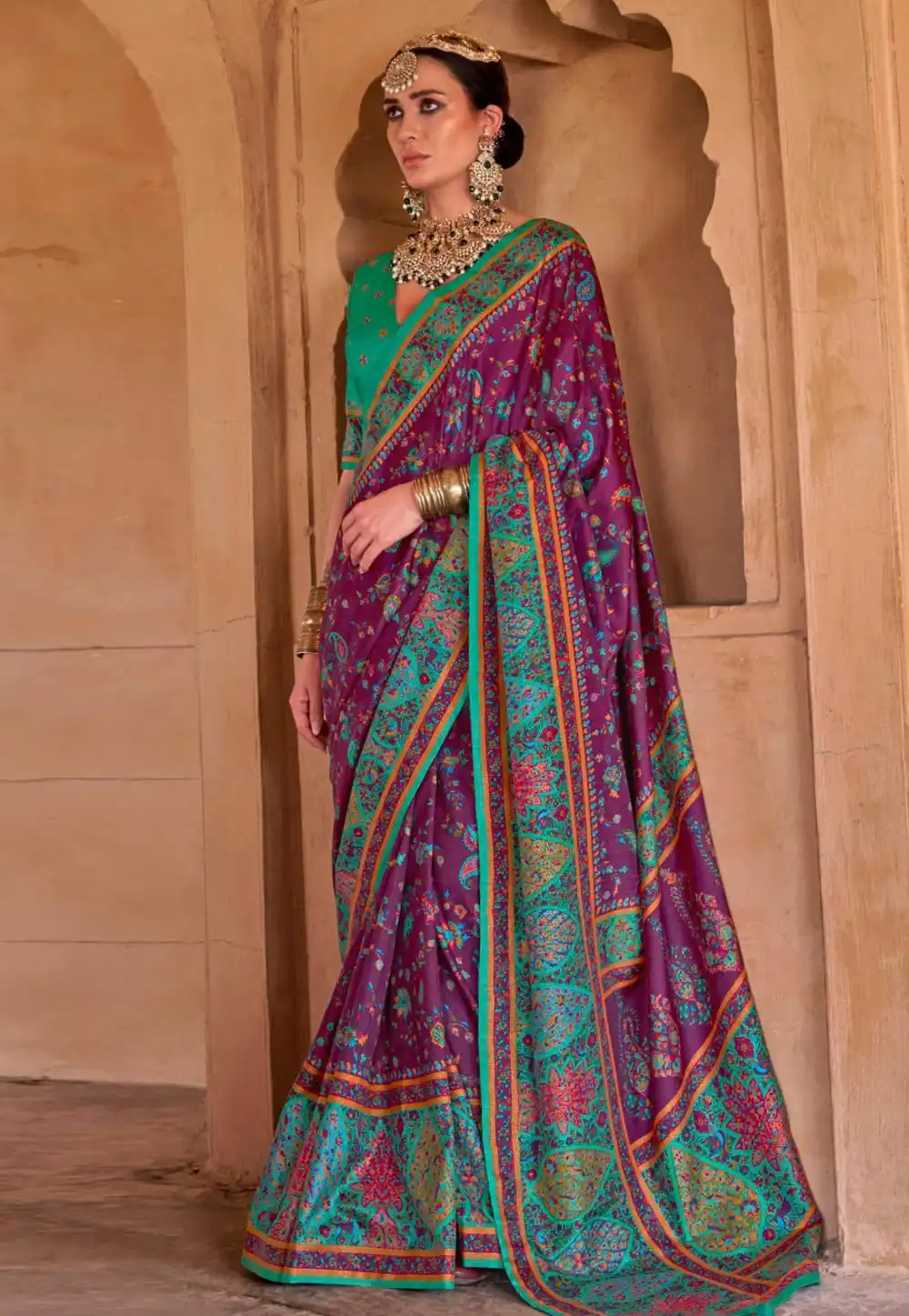 Purple Silk Saree With Blouse 315777