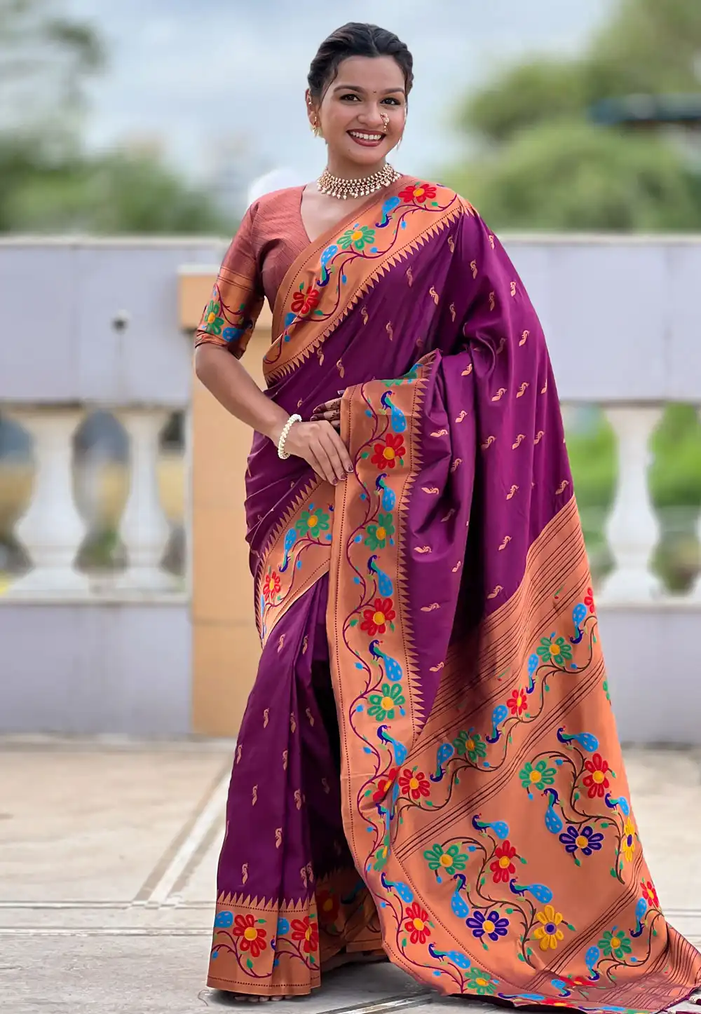 Purple Silk Saree With Blouse 317686