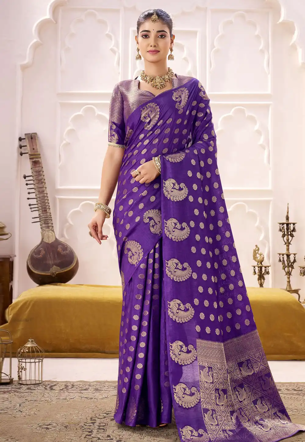 Purple Silk Saree With Blouse 321332