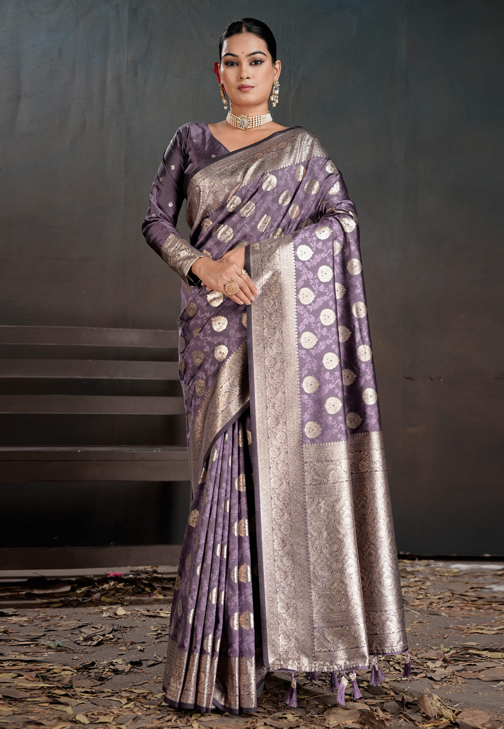 Purple Silk Saree With Blouse 322519