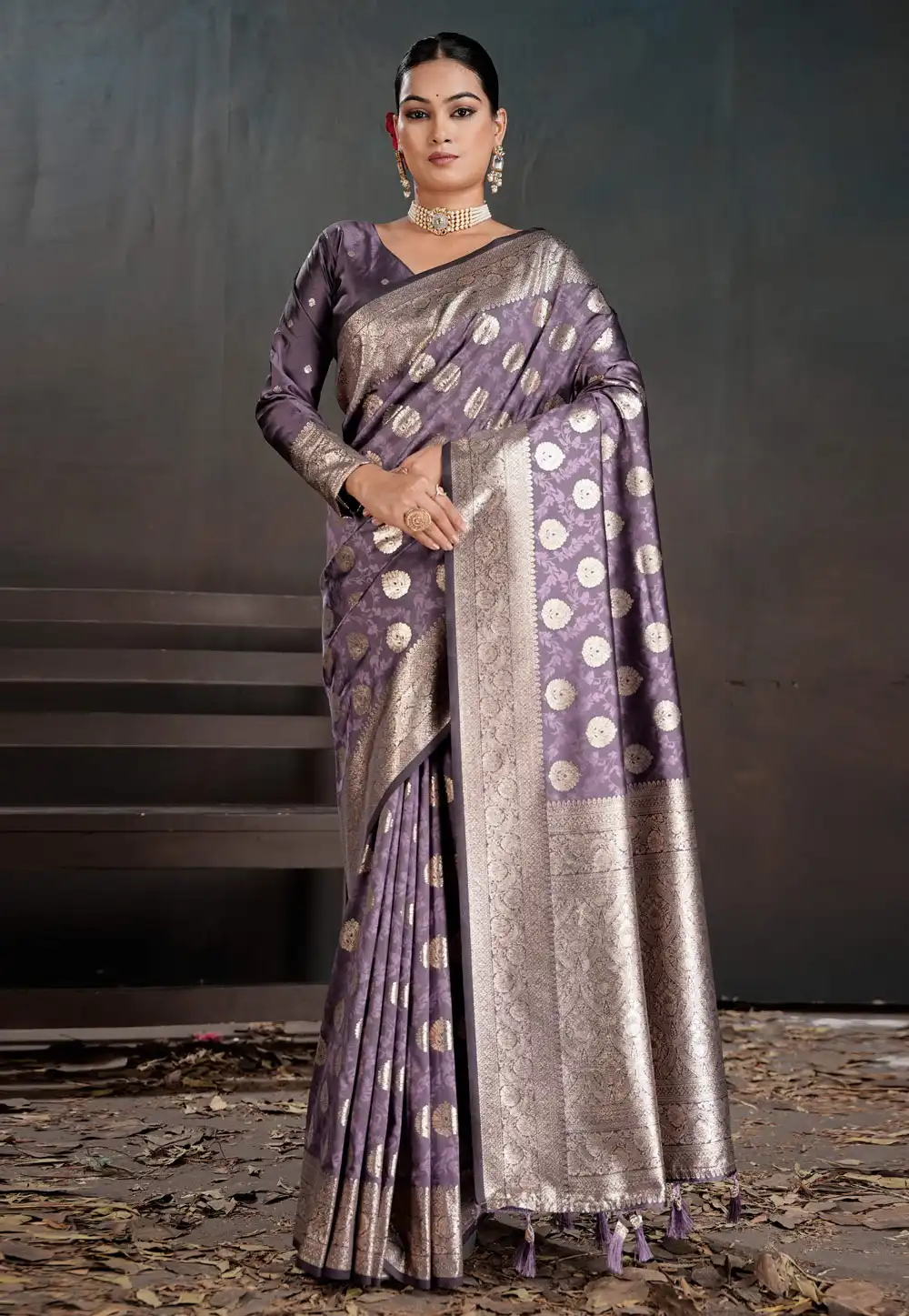 Purple Silk Saree With Blouse 322519